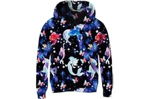 BFUSTYLE Girls 3D Print Pullover Hoodies With Pocket Kids Hooded Sweatshirt Size 4-14 Years