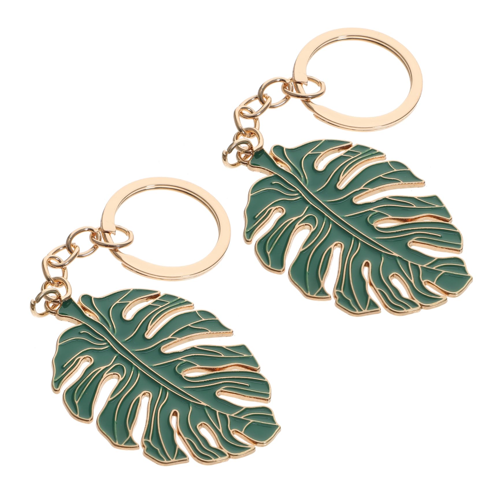 PRETYZOOM 2pcs Leaves Keychain Tropical Leaf Keyrings Leaf Car Key Holder Plant Bag Purse Jewelry for Woman Girls Handbag Key Hanging Pendants