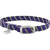ElastaCat Reflective Safety Stretch Collar with Reflective Charm, Purple, 10"