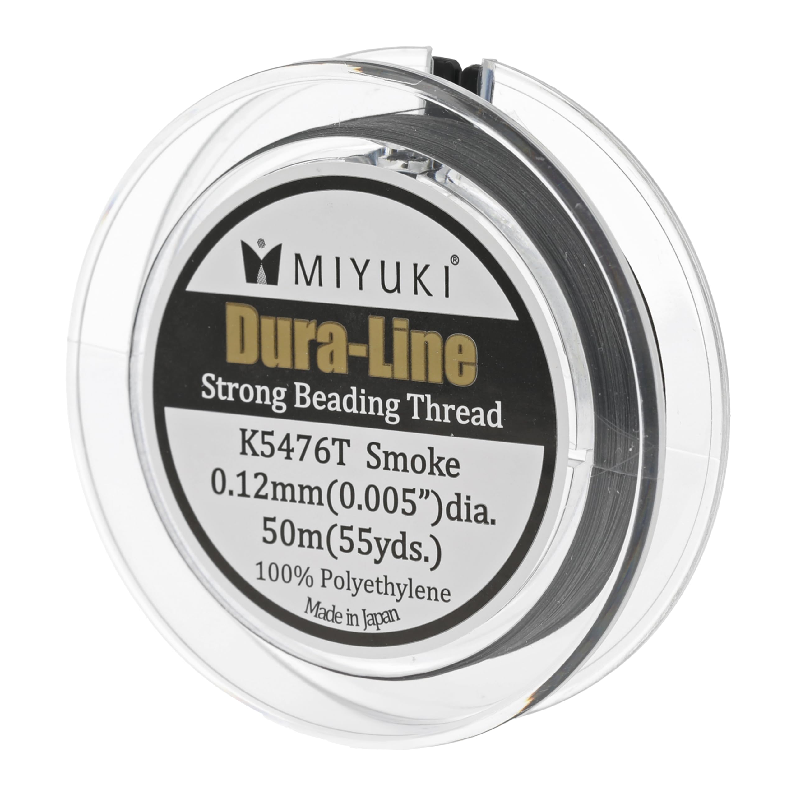 Miyuki Dura-Line Beading Thread – Durable Braided String, Smoke, 0.12 mm in Diameter, 50-Meter Spool