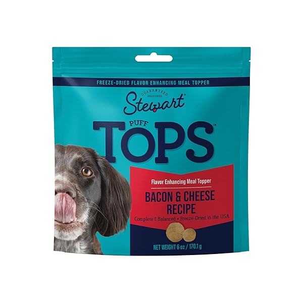 STEWART FREEZE DRIED DOG FOOD TOPPER, PUFFTOPS, BACON...