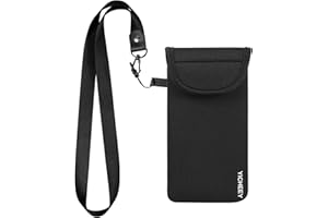 YICHEEY Universal Cell Phone Pouch Neoprene Phone Sleeve w/ Belt Clip Loop & Neck Lanyard Strap Compatible for iPhone 16 Pro Max Galaxy S25 Ultra S25+ S24 FE A16 A35 A55 Oneplus 13 Pixel 9 Pro XL Poco X7 Pro