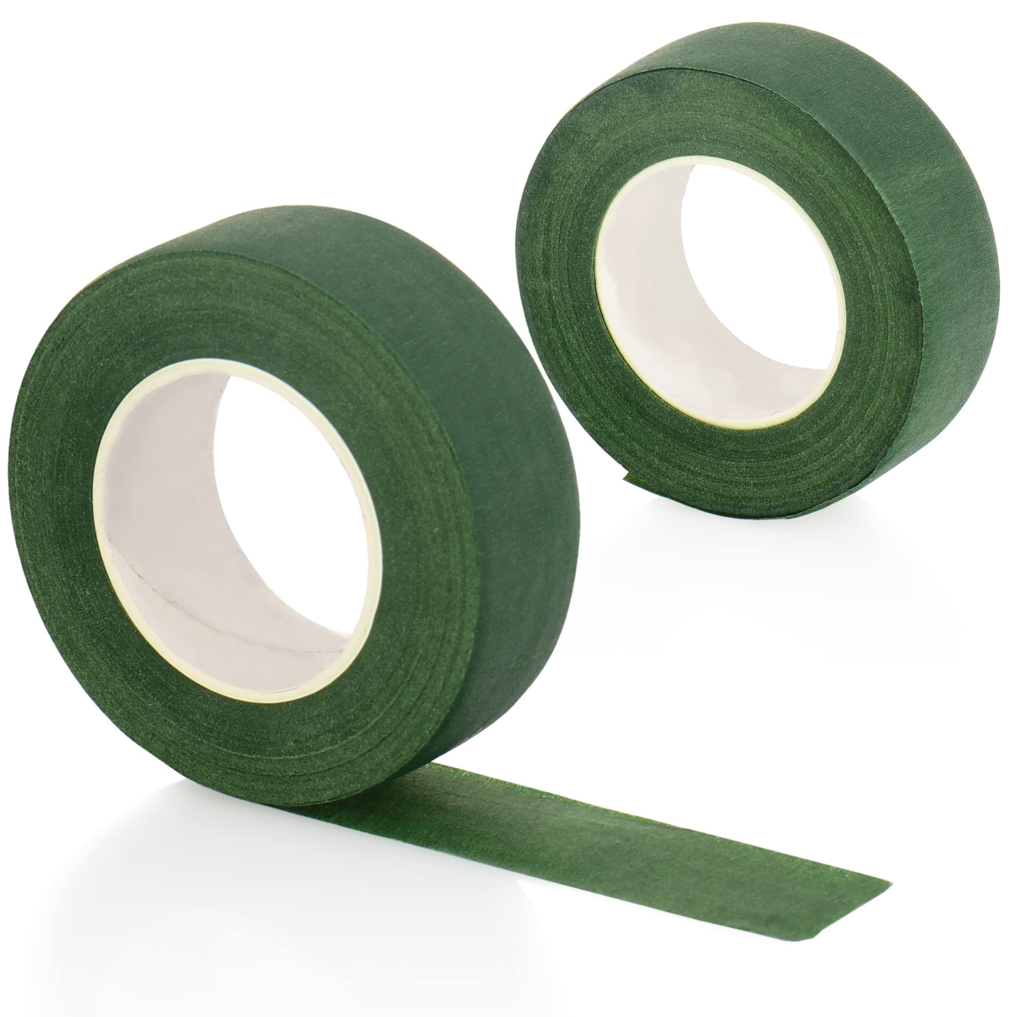 com-four® 2x Flower Tape Wide - masking tape for flowers - florist wrapping tape - handicraft tape - floristry tape for flower arrangements and bouquets - handicraft (Flower Tape Wide - 26mm)