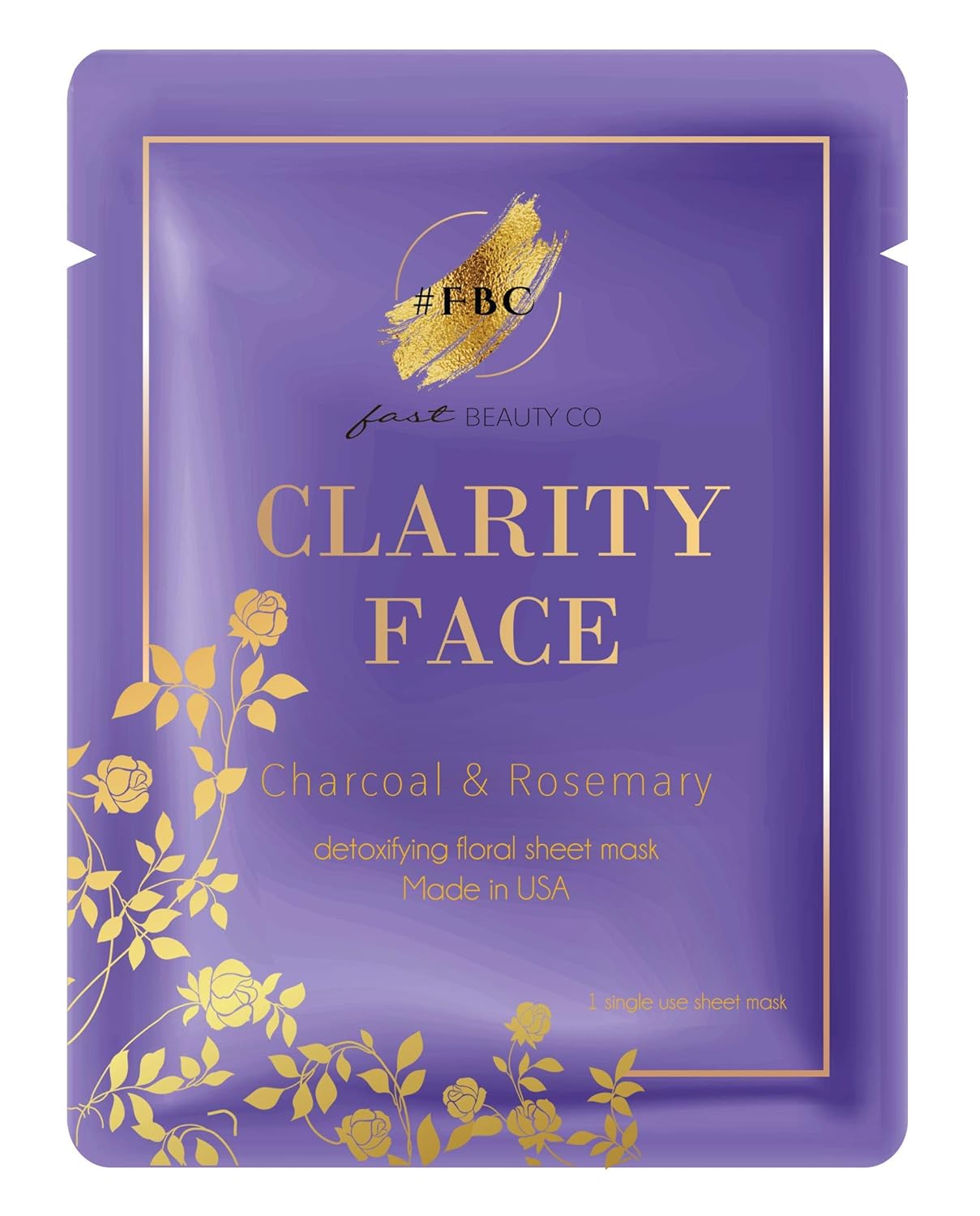 Download Amazon Com Fast Beauty Co Clarity Face 1 Charcoal Detoxifying Gold Floral Sheet Mask With Rosemary Beauty PSD Mockup Templates