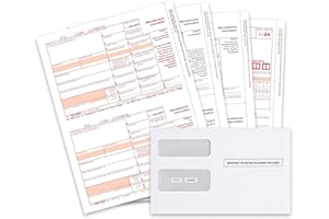 DUTYMARK 1099 MISC Forms 2024, 3 Part Tax Forms Kit, 50 Vendor Kit of Laser Forms, Compatible with QuickBooks and Accounting Software, 50 Self Seal Envelopes Included