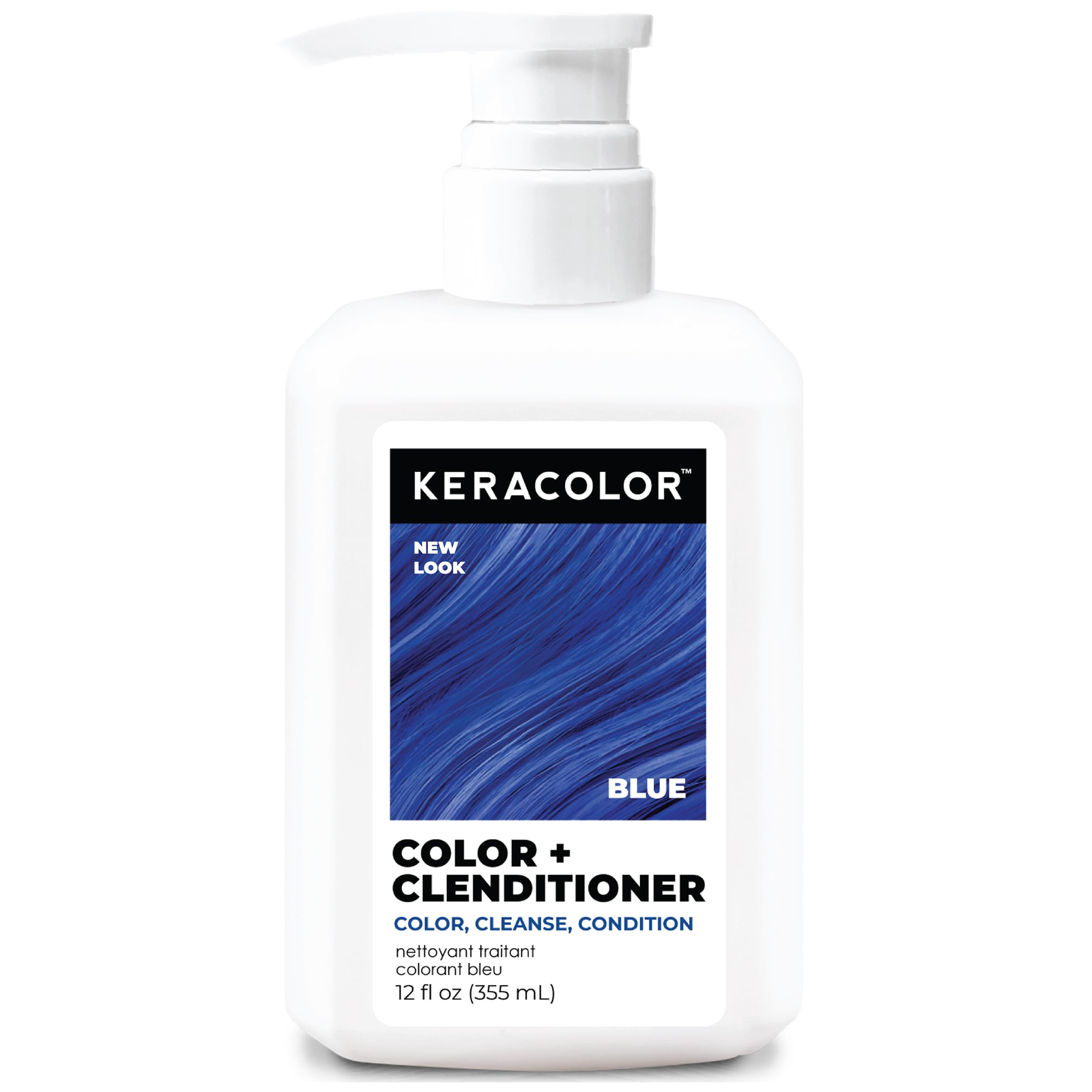 Photo 1 of Keracolor Clenditioner BLUE Hair Dye - Semi Permanent Hair Color Depositing Conditioner, Cruelty-free, 12 Fl. Oz.