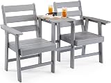 VonHaus Adirondack Love Seat 2 Seater Grey Jack & Jill Patio Set view 1