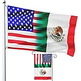 JAIARA Mexico USA Friendship Flag 3x5 Ft and Garden Flags 12x18 Outdoor Decorations Banner Friendly Flags, Home Lndoor Party Vivid Color and Double Sided Print