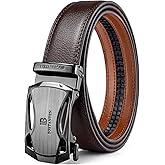BOSTANTEN Mens Belt Leather Ratchet Belt For Men Dress and Casual with Adjustable Buckle, Trim to Fit