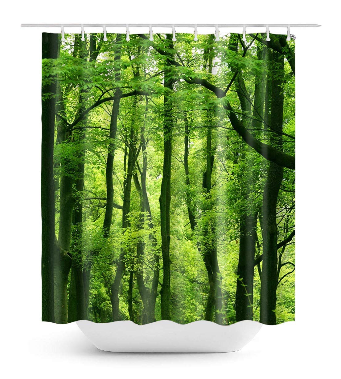 True Holiday Shower Curtain, Waterproof Polyester Shower Curtain Mildew Resistant Antibacterial Shower Curtain with 12pcs Hooks 180x180cm Tree