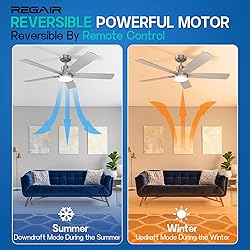 Ceiling Fan With Light 52-Inch, Remote Control