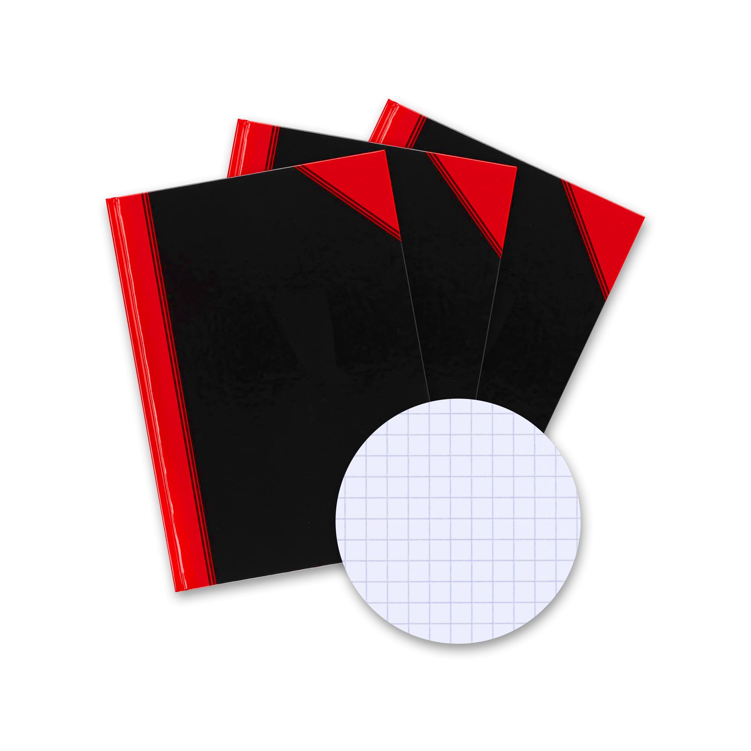Bantex 3 x A5 Squared Notebook 192 Pages 70gsm Hardback Black