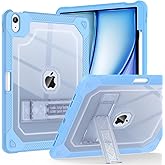 ZoneFoker for iPad Air M3 13 Inch Case 2025, for iPad Air M2 13-inch 6th Gen 2024 Slim Cover Heavy Duty Shockproof Hard Protective Case with Pencil Holder Kickstand, Blue