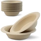 Green Earth, 16 oz, 125-Count, Compostable Bowls, Natural Bamboo Fibers, Everyday Tableware - Biodegradable Disposable Round Shape Microwave-Safe Gluten-Free Eco-Friendly