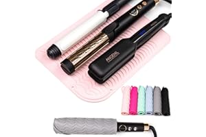ANGENIL Pro Large Heat Resistant Silicone Mat Sleeve Pad for Curling Iron, Tourmaline Ceramic Titanium Hair Straightener, Straightening Flat Iron, Hair Curler, Travel Mat Case Large Size 11.02" x 7.9"