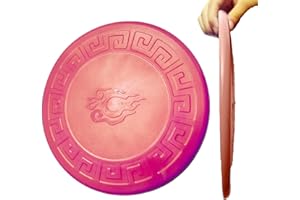 AIYGOUWU Indestructible Dog Flying Disc, Interactive Rubber Dog Flyer Toys, Two Layers of Cloth Placed in The Middle of The Silicone,Glowing at Night,8.8 Inch for Large Dogs (RED)