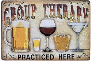 Group Therapy Metal Tin Sign Man Cave Decor Vintage Poster Tin Signs Home Wall Decor Menu Retro Vintage Bar Poster Ptyle Wall