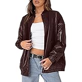 XIEERDUO Faux Leather Jacket Women Oversized Motorcycle Bomber Coats Zip Up Sleeve Pocket 2025 Fall Winter Clothes