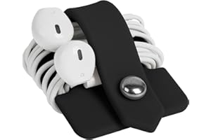 ELFRhino Silicone Earphone Organizer Earphone Wrap Winder Headphone Cord Organizer Wrap Winder Manager/Cable Winder Black