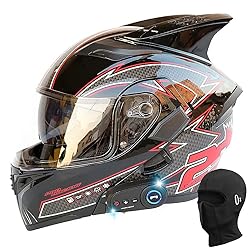 Bluetooth Modular Helmet with Horns Full Face