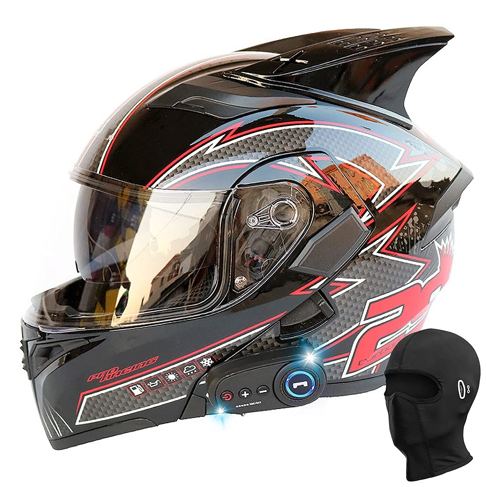 Bluetooth Modular Helmet with Horns Full Face
