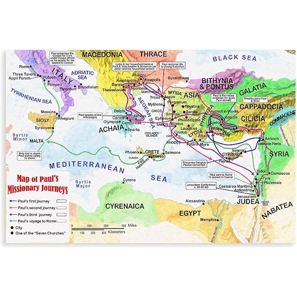 Map Pauls Trip To Rome Amazon.com : Cool Owl Maps Paul's Journeys And