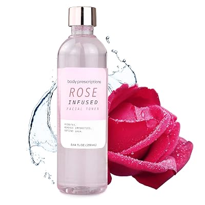 Body Prescriptions Rose Infused Toner for Smooth Skin, Facial Toner for Women, Radiant Cleanser, Hydrating Toner, Removes Impurities, Softens Skin 8.4