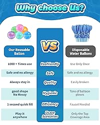 12Pcs Reusable Water Balloons, Magnetic Self