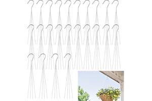 24 Pack 24" 4 Wire Steel Hook Hanger, Pot Hangers for Plants, Wire Plant Hangers for Hanging Baskets, Plant Hanger for Indoor