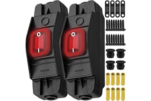 MKBKLLJY Inline Cord Switch 20A 250V AC/16A 125V AC Waterproof Heavy Duty Rocker Switch On/Off with Red LED Light Screw Termi