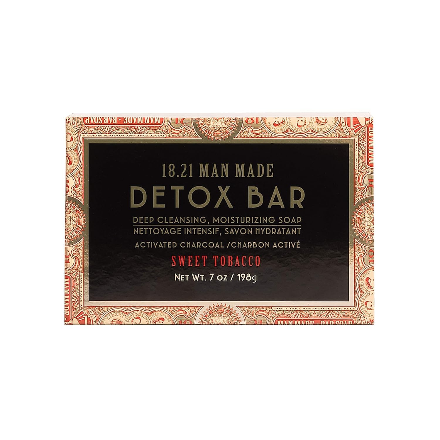 18.21 Man Made Men's Deep Cleansing Soap Bar 7 oz. - Activated Charcoal for Oily/Acne Prone Skin, or Exfoliating Scrub Bar with Jojoba Beads, 2 Scents, Natural Premium Men's Grooming