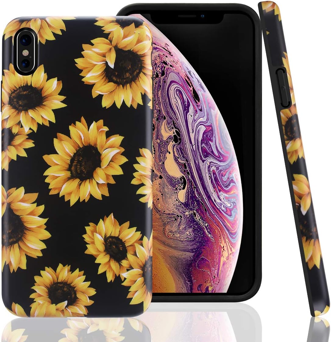 GOLINK iPhone Xs MAX Case, Matte Finish Slim-Fit Ultra-Thin Anti-Scratch Shock Proof Dust Proof Anti-Finger Print TPU Gel Case for iPhone Xs MAX 6.5 inch(Sunflower)