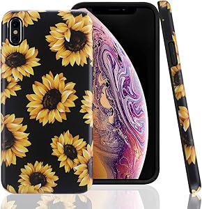 GOLINK iPhone Xs MAX Case, Matte Finish Slim-Fit Ultra-Thin Anti-Scratch Shock Proof Dust Proof Anti-Finger Print TPU Gel Case for iPhone Xs MAX 6.5 inch(Sunflower)