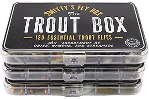 Smitty's Fly Box - Trout Box - Premium Trout Flies - Assortment of Dry Flies, Nymphs, Euro Nymphs, Stimulators, Wooly Buggers