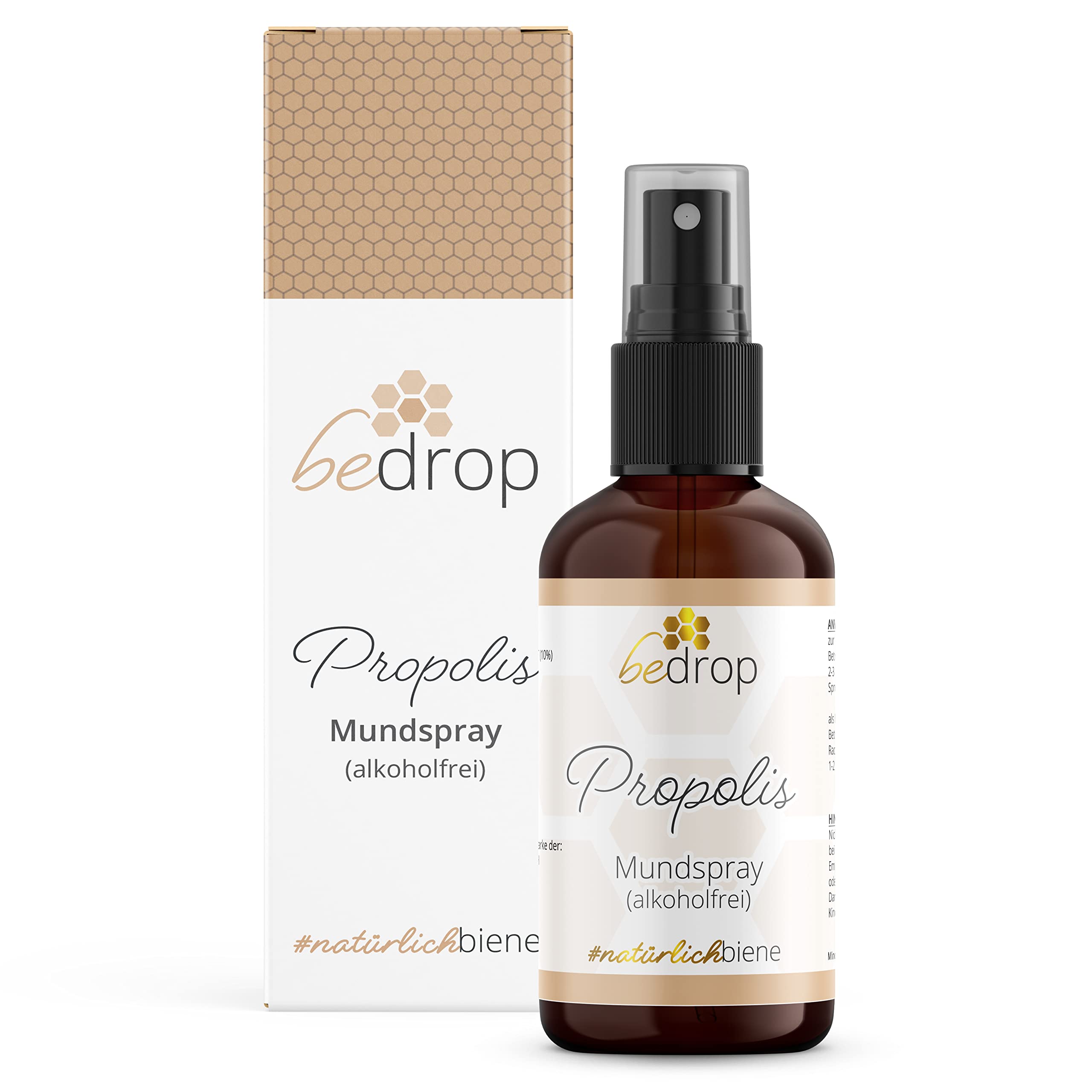 bedrop Propolis Extract Spray as Mouth Spray, 30 ml, Alcohol-free and Water Soluble, Also Suitable for Children and Animals, Pure Beekeeper Quality, No Alcohol, No Additives