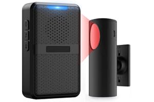 METAK Wireless Motion Sensor Alarm with 62Tunes & 120dB 5 Level Adjustabl Volume, 600 ft Range Waterproof Motion Detector Entry Door Chime Business Doorbell Alert for Store/Home Entrance