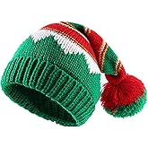 FGSS Christmas Beanie Hat for Women Knit Warm Slouchy Beanie Skull Caps for Winter Festival Holiday