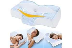 Mkicesky Orthopedic Memory Foam Pillow for Neck Shoulder Pain Relief - Ergonomic Neck Support Sleeping Pillow for Side, Back 