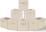 Amazing Tour 8 PCS Cube Storage Boxes 27x27x27 Foldable Fabric Beige view 1