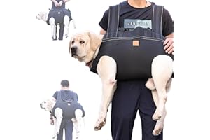 Terapaton Dog Lift Harness Backpack Carrier for Large Dogs, Full Body Sling with Handle, Dog Harness for Joint Injuries, Arthritis, Ideal for Stairs, Elderly Dogs (Black Large 20-29 LBS)