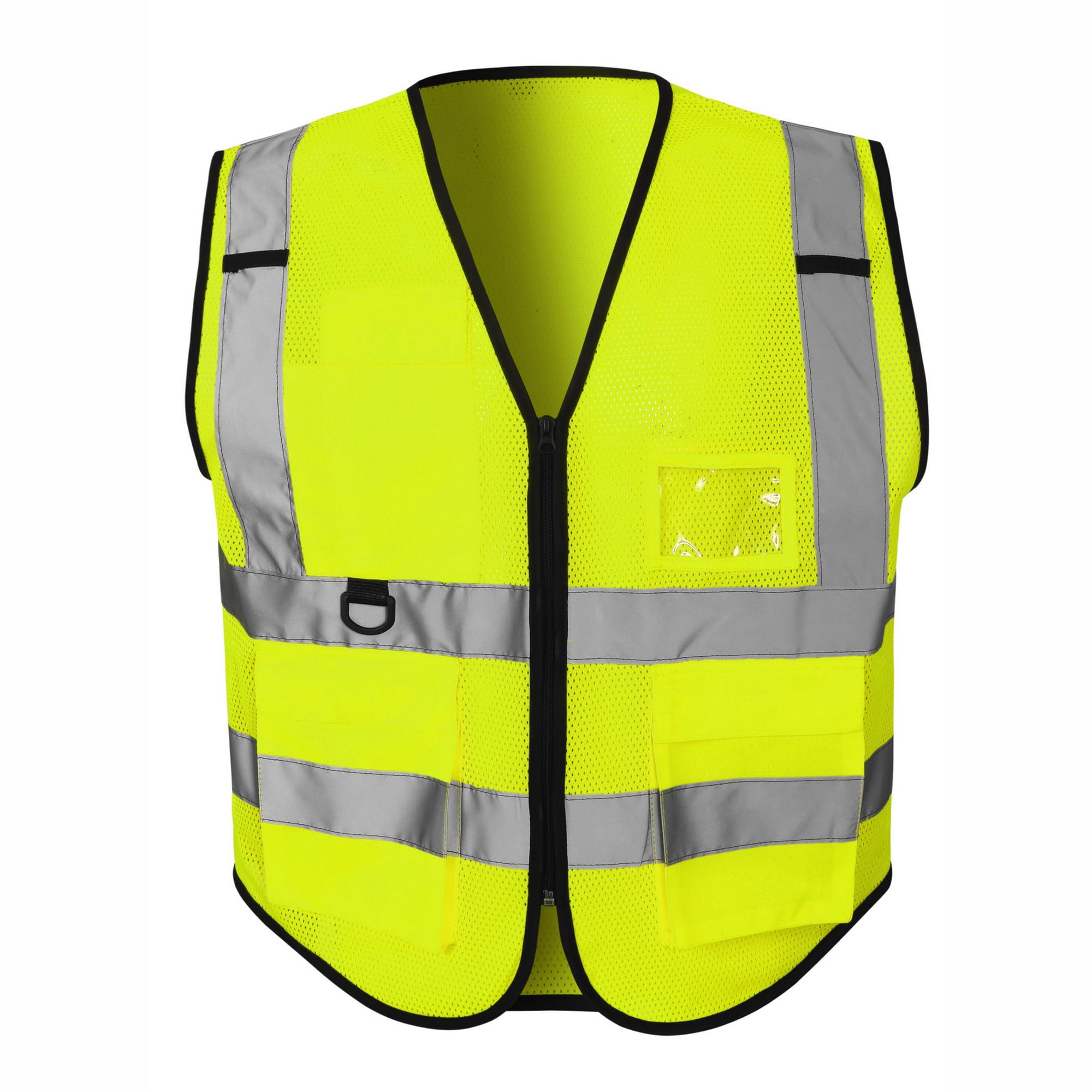 mymixtrendz Hi Vis Vest Reflective High Visibility Work Wear Vest Zip Up Multi Pockets Executive Waistcoat S-3XL