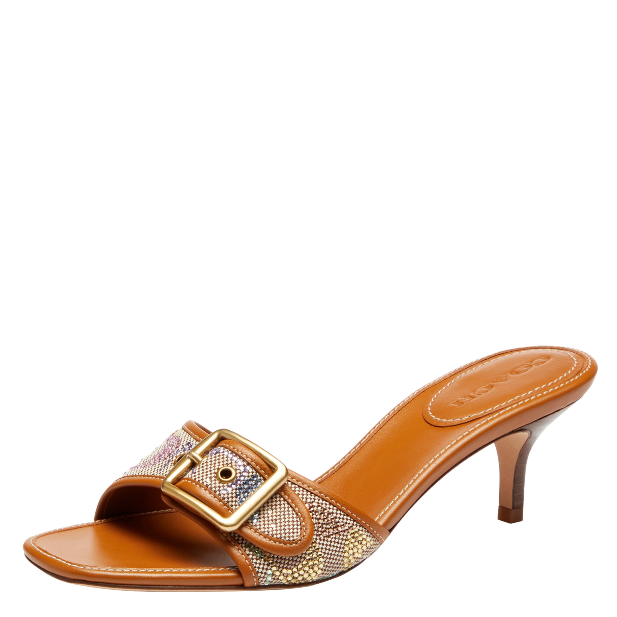 Photo 1 of COACH Margot Sandal in Crystal Signature Jacquard