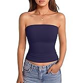 GKBK Womens Strapless Crop Top with Built in Bra and Tube Tank Top Cute Y2K Summer Fashion