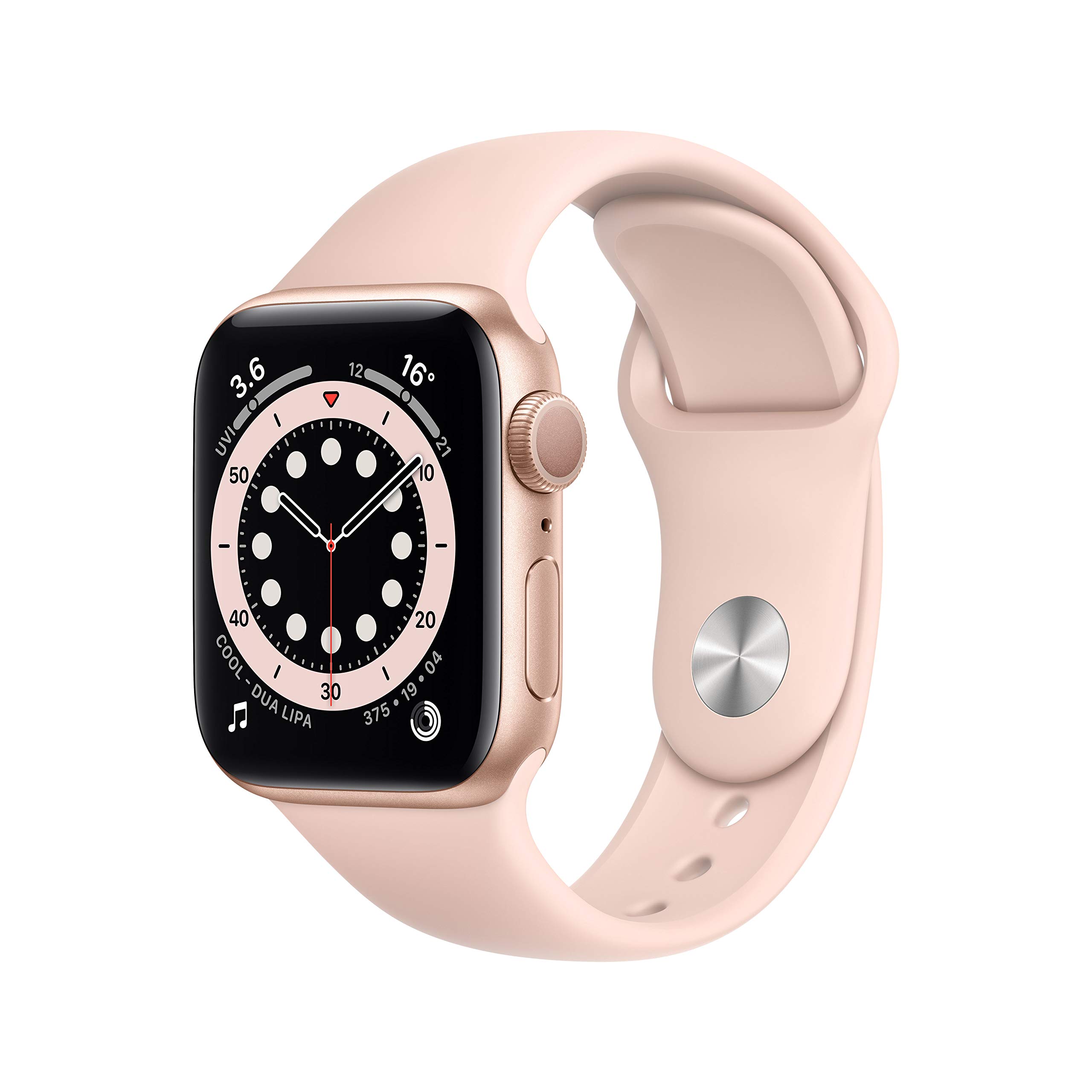 Apple Watch Series 6 GPS, 40mm Gold Aluminium Case with Pink Sand Sport Band - Regular