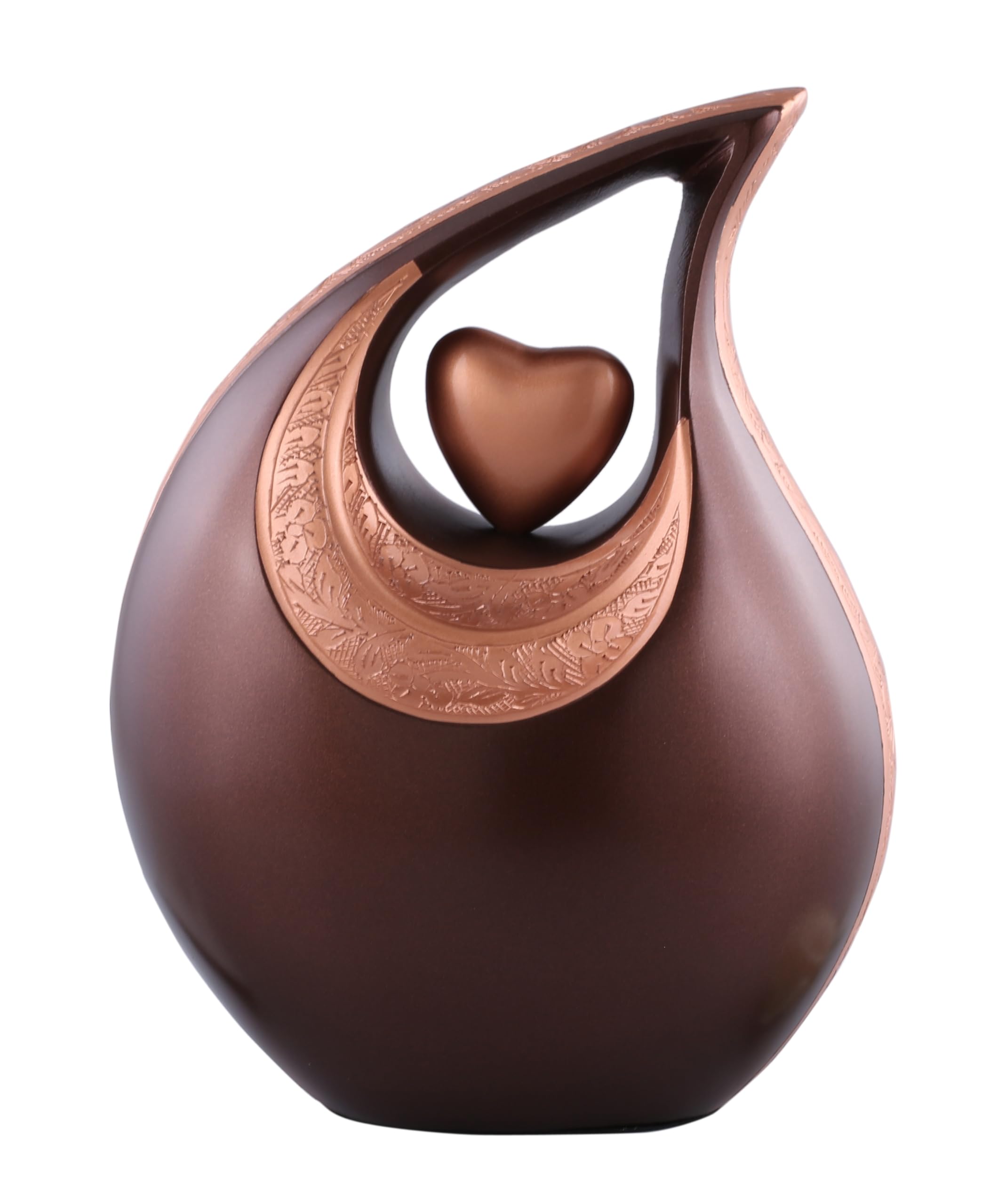 Photo 1 of Teardrop Urn Bronze- Urns for Adult Men and Women - Cremation Urns for Ash, Funeral/Burial Urns, Decorative and Keepsake ERN, Heart Urn, 2.5 LTR