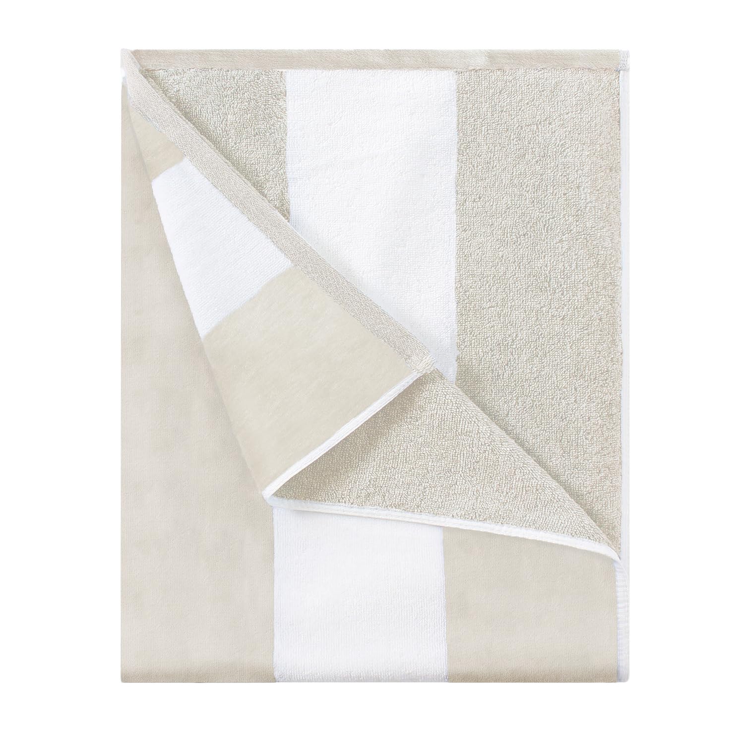Photo 1 of HENBAY Cotton Oversized Beach Towel - Large 70 x 35 Inch Pool Towel, Chiffon Striped Quick Dry Swimming Cabana Towel