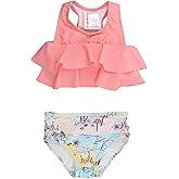 RuffleButts Girls UPF50+ Sun Protection Flounce Bikini Two Piece Swimsuit