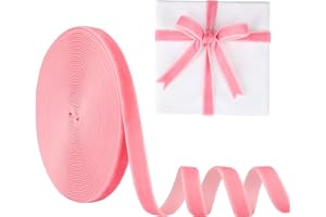 3/8 Inch Velvet Ribbon 10 Yards LVYOUIF Single-Sided Velvet Ribbon Trim Perfect for Christmas Trees Gift Wrapping Bouquets Wedding Decor and DIY Crafts Pink-10