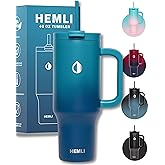 Hemli 40 Oz Tumbler with Handle and Straw, Insulated Tumbler with Leakproof 2-in-1 Lid and Straw, Reusable and Portable Water and Coffee Stainless Steel Travel Mug, Vacuum Insulated
