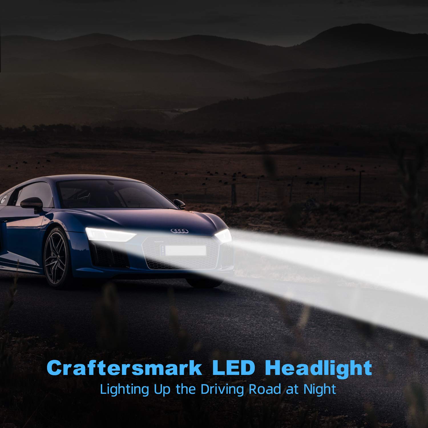 H11 LED Headlight Bulb, Craftersmark Super Bright H11/H8/H9 Headlight Bulbs with Cooling Fan, Waterproof LED Headlight 12,000lm 6000K 60W Cool White